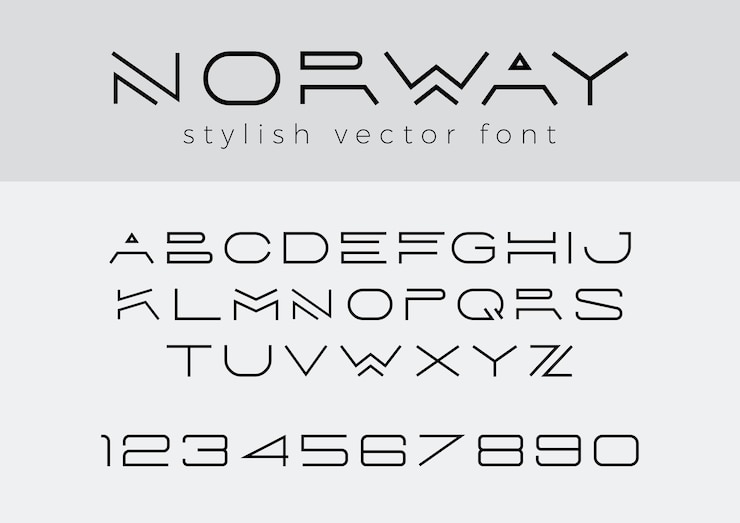 Creative Design liniowa czcionka