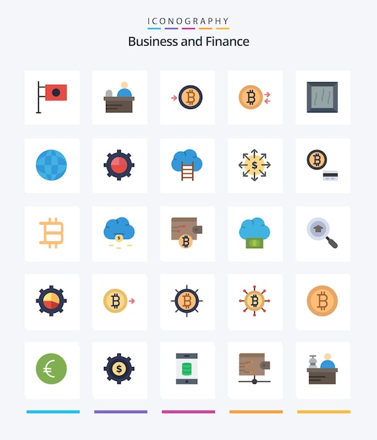 Bezpłatny wektor creative finance 25 płaski pakiet ikon, takich jak ustawienia biznes pieniądze kula ziemska biznes