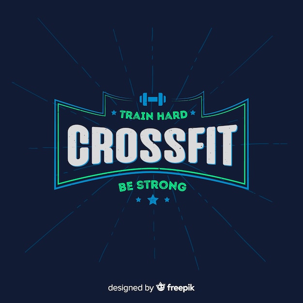 Crossfit Motywacyjny Emblemat Płaski