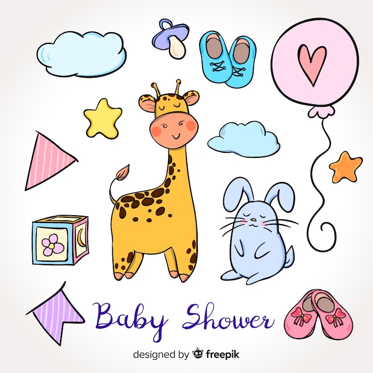 Bezpłatny plik Wektor cute baby shower szablon