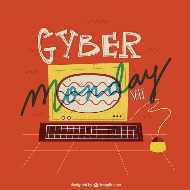 Bezpłatny wektor cyber ​​poniedziałek ilustracja