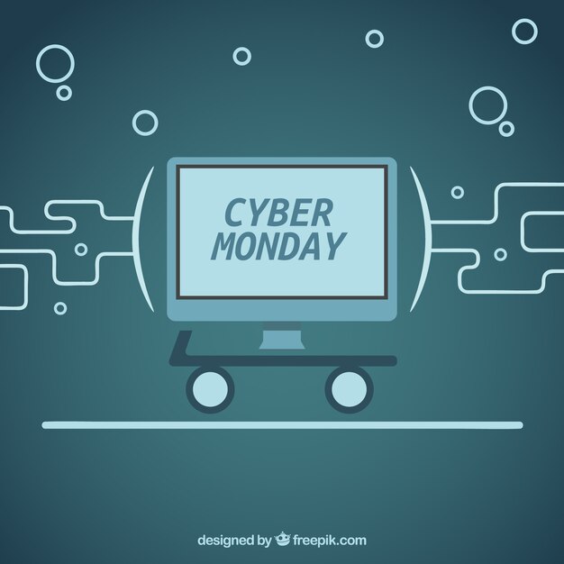 Cyber ​​poniedziałek monochromatyczne tło z komputera