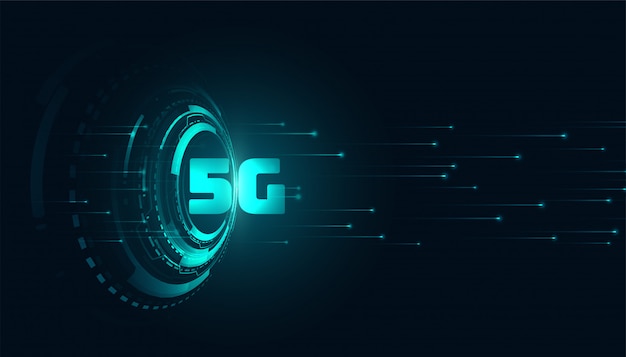 Bezpłatny wektor cyfrowe tło 5g piątej generacji