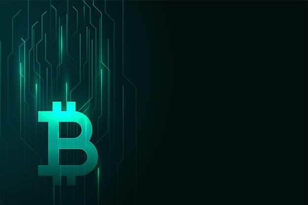 Cyfrowy bitcoin świecący projekt tła