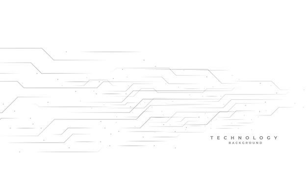 Bezpłatny wektor cyfrowy techno linia obwodu sieciowa biały tło projekt