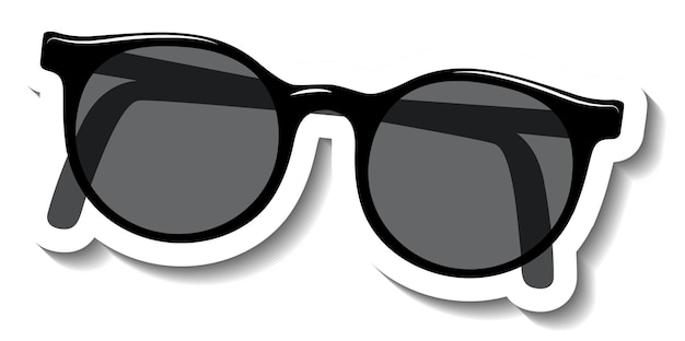 Czarne okulary przeciwsłoneczne na białym tle