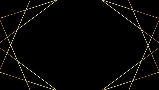 Czarne tło premium ze złotymi geometrycznymi liniami