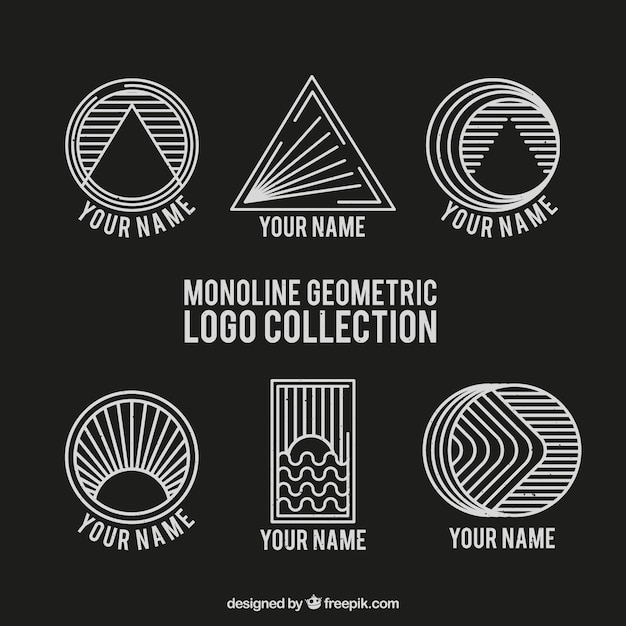 Czarno-biała Geometryczna Logo Monolinu