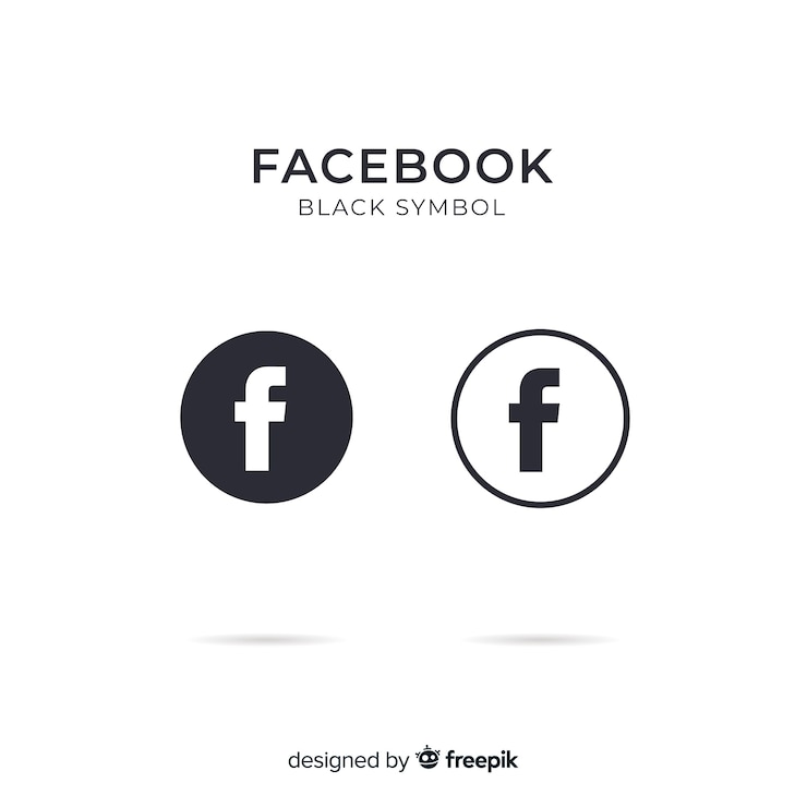 Bezpłatny plik Wektor czarno-biały symbol facebook