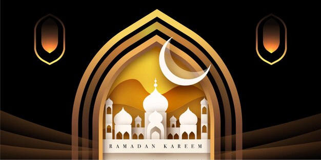 czarny i złoty wektor swobodny eid mubarak ramadan sezon festiwal pozdrowienia projekt transparent tło