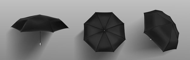 Czarny parasol automatyczny z przodu