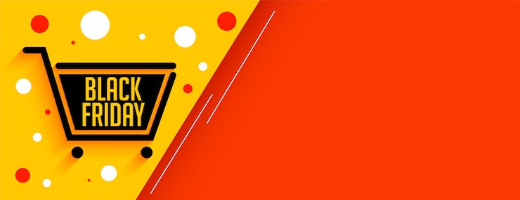 Bezpłatny plik Wektor czarny piątek sprzedaż banner koszyka na zakupy z miejscem na tekst