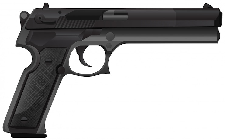 Bezpłatny plik Wektor czarny pistolet na białym tle