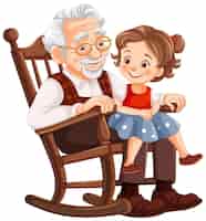 Bezpłatny wektor czas na zbliżenie dziadka i wnuczki