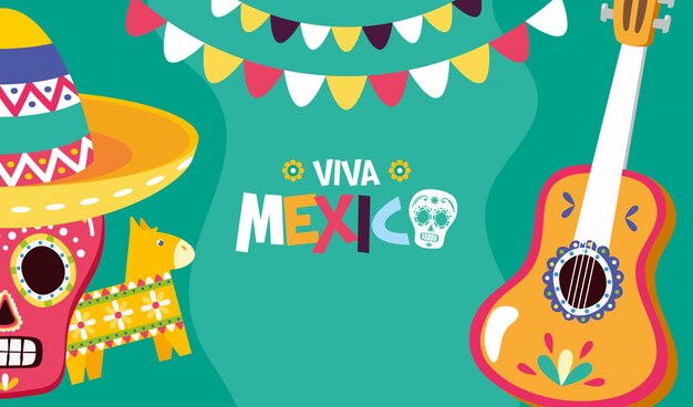 Czaszka, pinata i gitara dla Viva Mexico