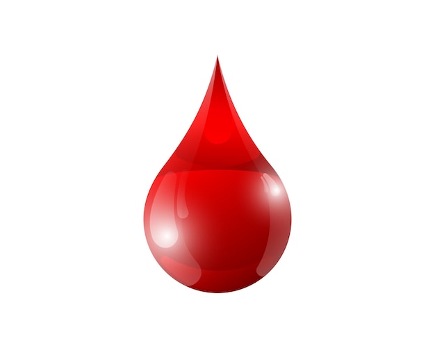 Czerwona krew płyn d kropla na białym tle ilustracji wektorowych