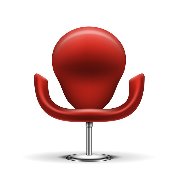 Czerwone nowoczesne krzesło na białym tle