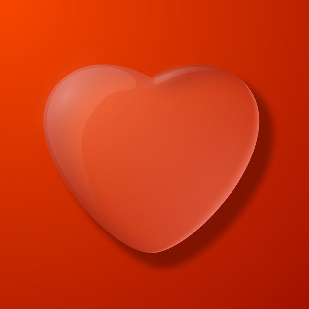 Czerwone serce sylwetka Walentynki tło płaskie ilustracji wektorowych