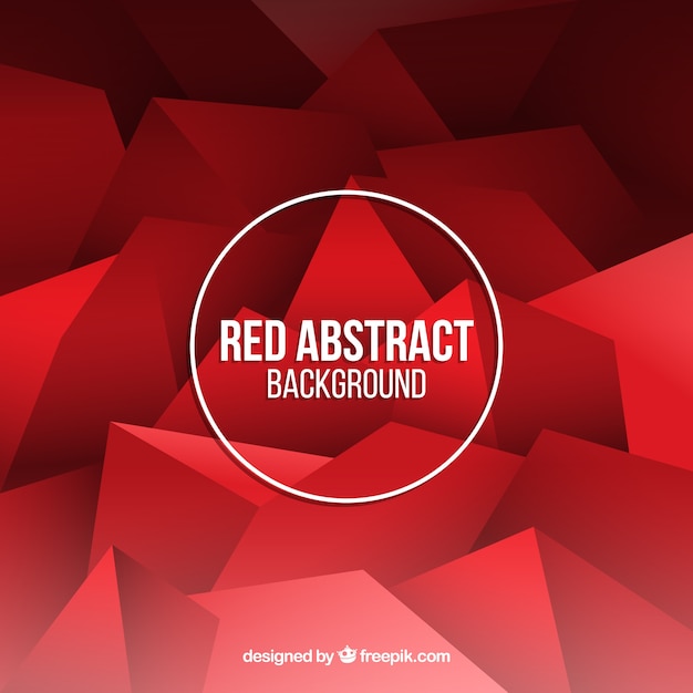 Bezpłatny wektor czerwone tło z geometrycznych kształtów w streszczenie styl