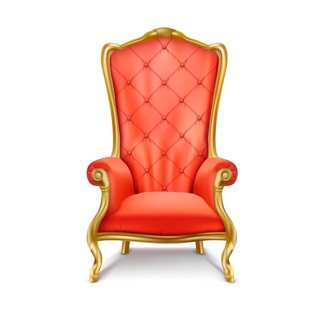 Bezpłatny wektor czerwony fotel vintage w stylu realistycznym