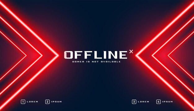 Czerwony neon świecący baner do gier w stylu strzałki