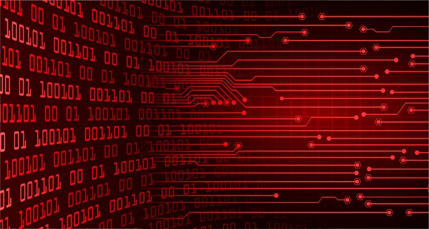 Czerwony Obwod Cyber Przyszlosci Koncepcja Tlo Technologii Premium Wektor