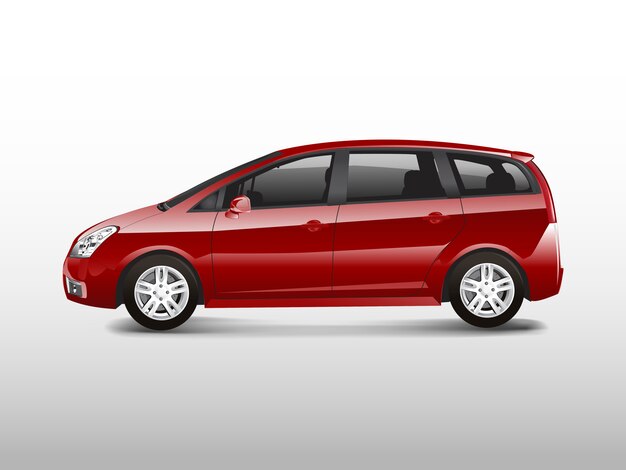 Czerwony samochód minivan MPV wektor