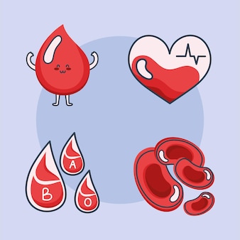 Cztery ikony oddawania krwi