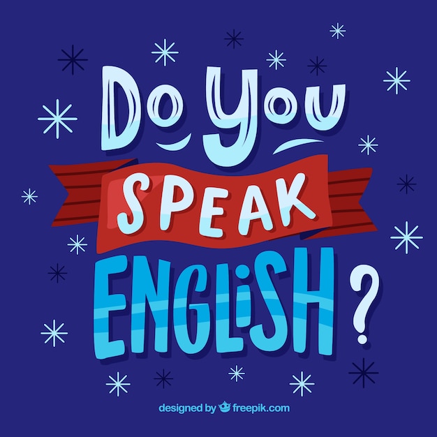 Bezpłatny wektor czy mówisz po angielsku literowanie tła