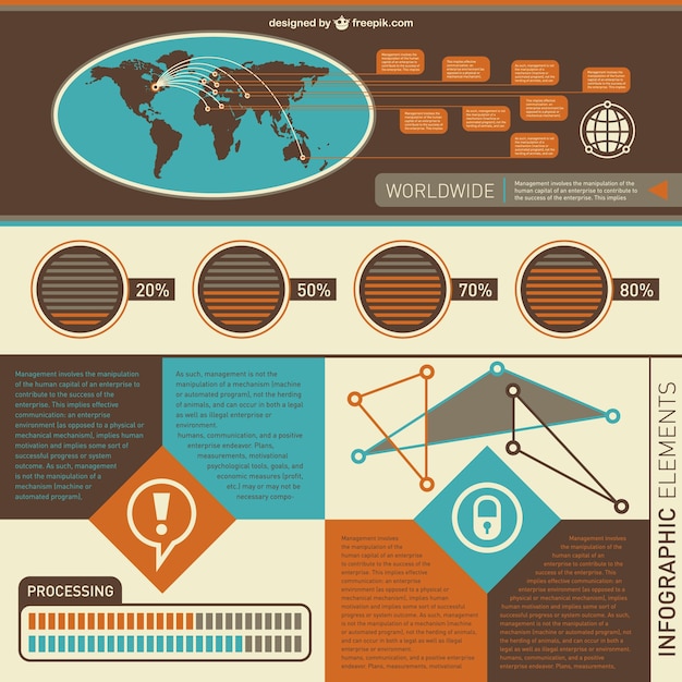 Dane Globalne Statystyki Elementy Infographic