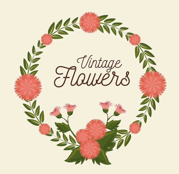 Dekoracja Ramy Vintage Kwiaty