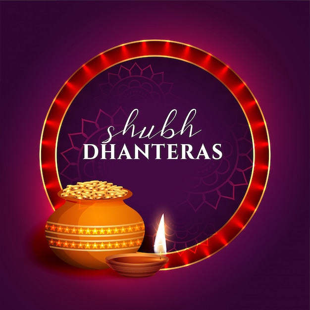 Dekoracyjna Karta Festiwalowa Shubh Dhanteras