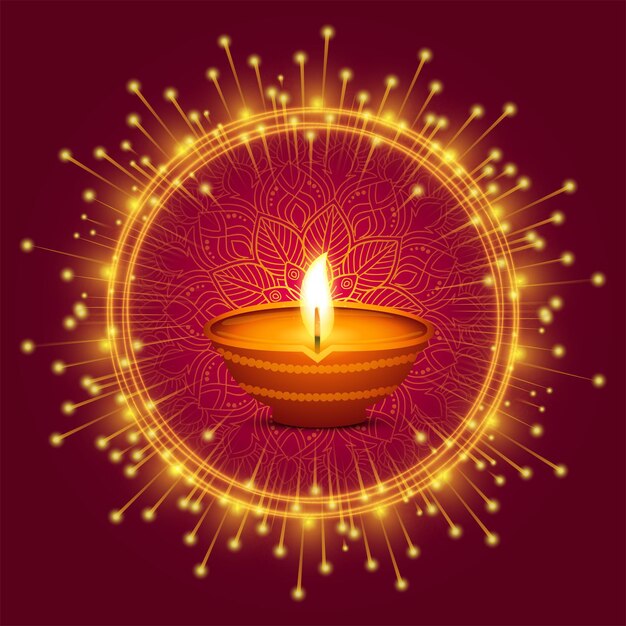 Dekoracyjne tło kartki z okazji święta Diwali