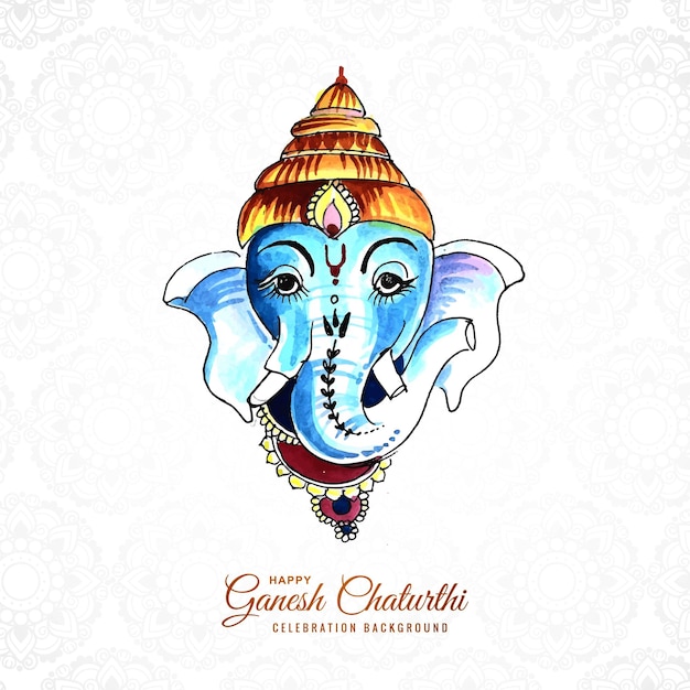 Dekoracyjny Lord Ganesha na kartę Ganesh Chaturthi