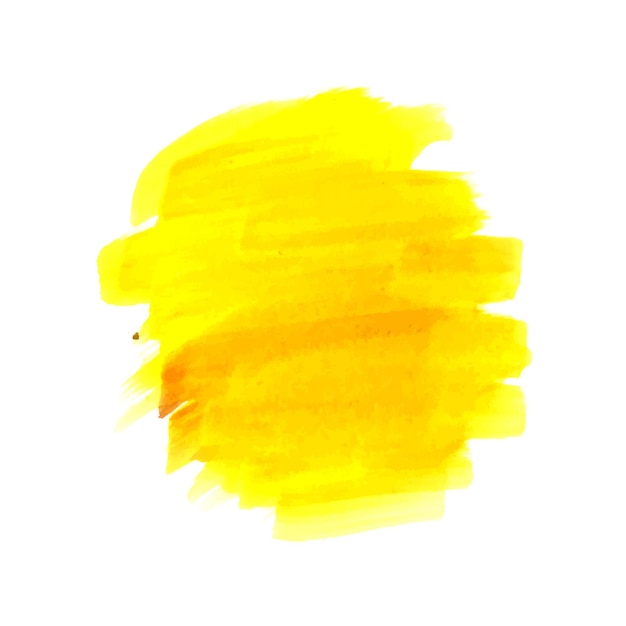 Dekoracyjny żółty akwarela rozpryskowy wektor projektu pędzla