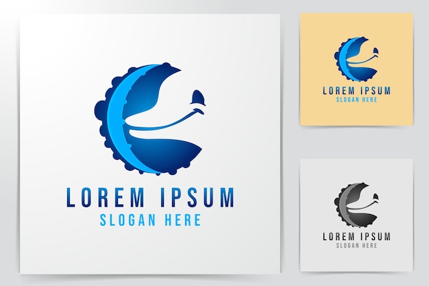 Bezpłatny wektor delfin, ośmiornica pomysły na logo. projekt logo inspiracji. ilustracja wektorowa szablon. na białym tle
