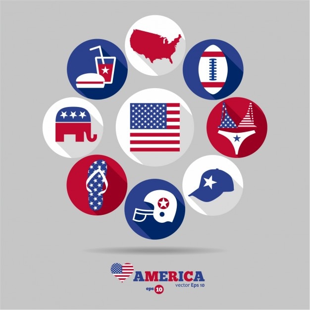 Bezpłatny wektor different usa symbole kolekcji