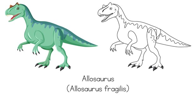 Dinozaur szkicujący allozaura