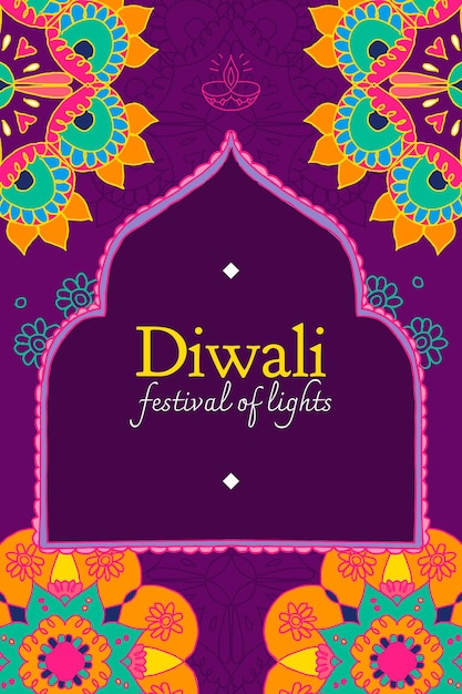 Diwali Festiwal świateł Wektor Szablon