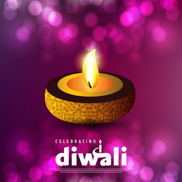 Diwali projektuje purpurowego tło i typografia wektor