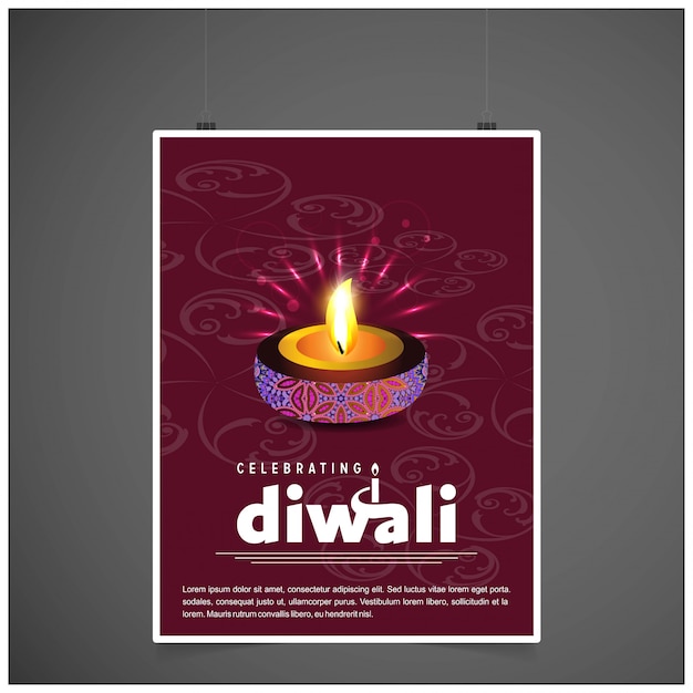 Diwali Zaprojektować Ciemne Tło I Wektor Typografii