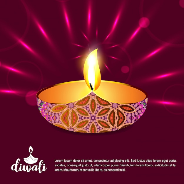 Diwali Zaprojektować Ciemne Tło I Wektor Typografii