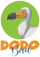 Bezpłatny wektor dodo ptak wyginięcie logo kreskówka zwierząt