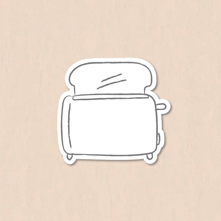Bezpłatny plik Wektor doodle chleb toster projekt naklejki wektor zasobów