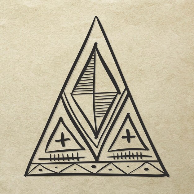 Doodle czeskiego symbolu tipi ilustracji wektorowych