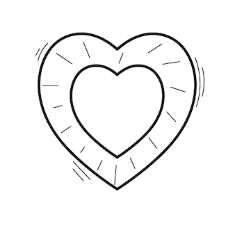 Doodle serca. ręcznie rysowane linii valentine serca. walentynki, kochanie. wektor doodle
