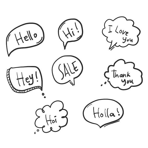 Doodle speech bubble vector