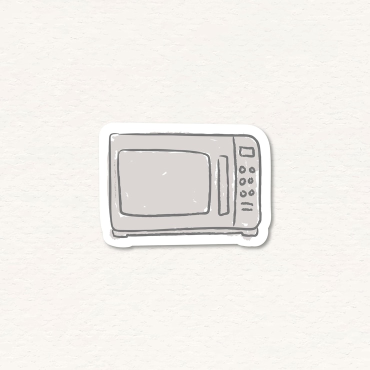 Bezpłatny plik Wektor doodle wektor naklejki kuchennej kuchenki mikrofalowej