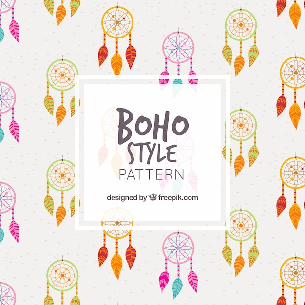 Bezpłatny wektor dreamcatcher boho wzór