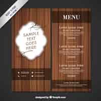 Bezpłatny wektor drewniane menu restauracji